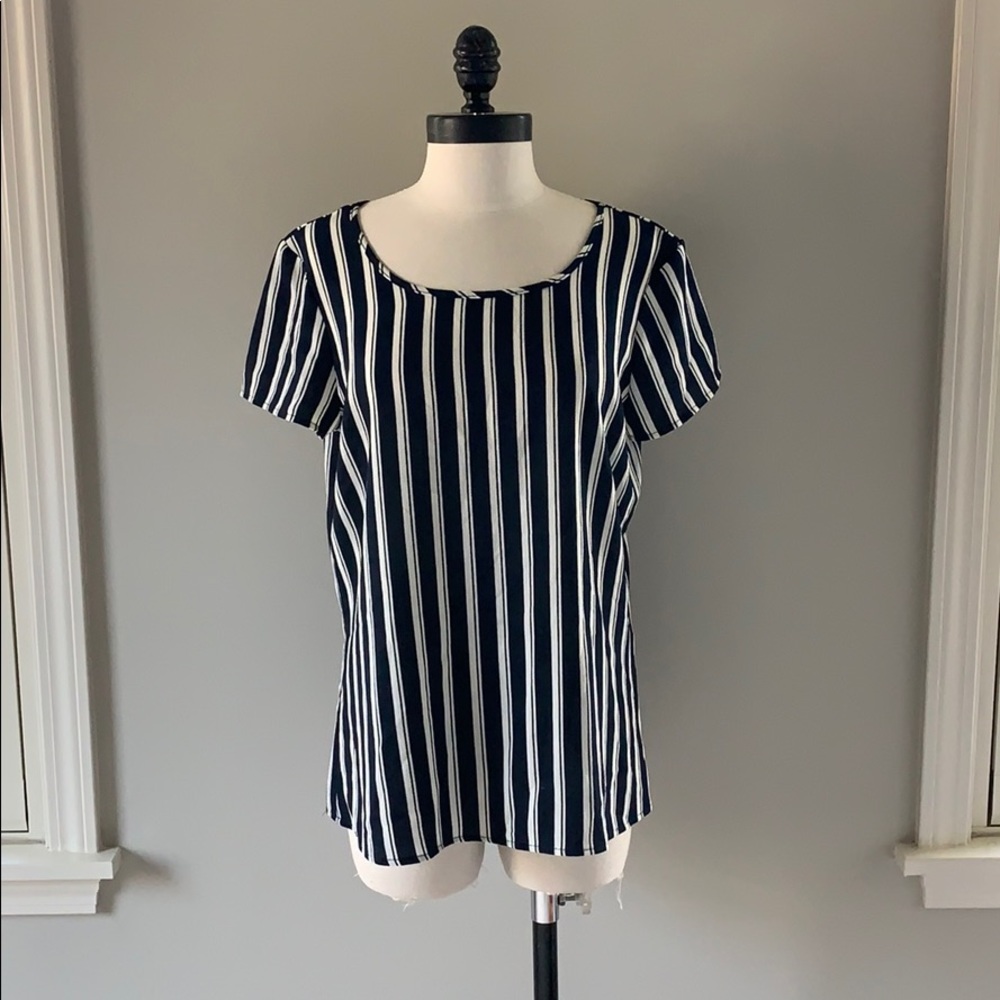 Navy Stripey Top